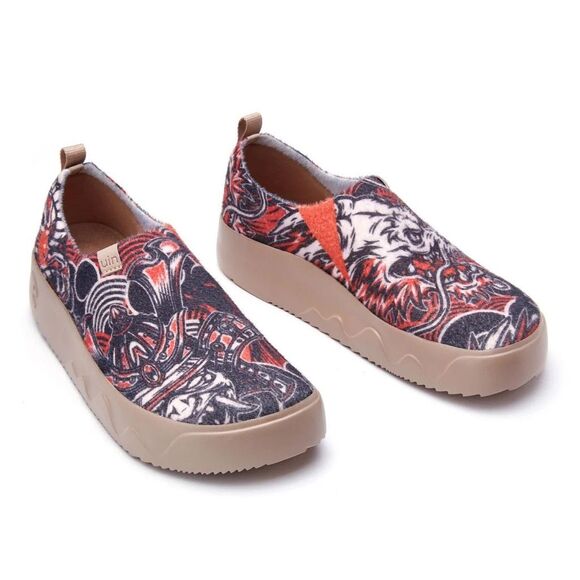 UIN Shoes - UIN Women's Walking Travel Shoes Slip On Sneakers (ANTIQUE MASK TOLEDO IX)